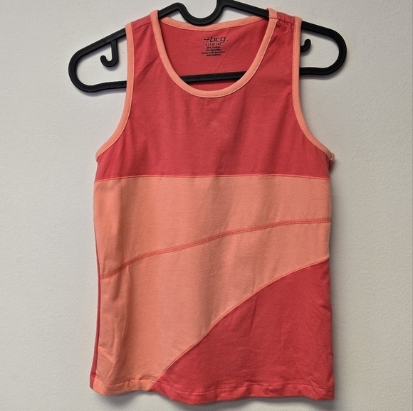 BCG Racer Back Athletic Colorblock Top Coral L (12 / 14) - Picture 4 of 4